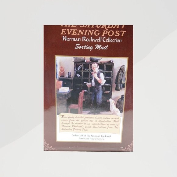 NORMAN ROCKWELL " POST OFFICE " SORTING MAIL * CHRISTMAS VILLAGE HOUSE * RARE * - Picture 10 of 14
